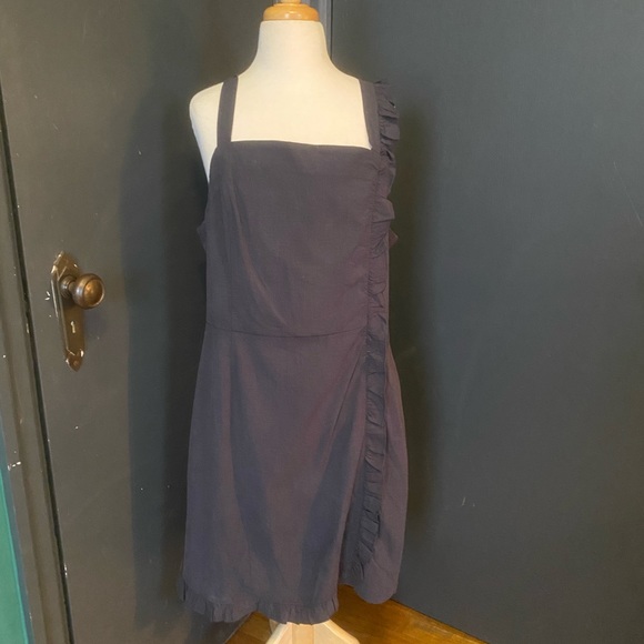 Modcloth NWOT Ready to Ruffle Dress | 12 | Navy - Picture 2 of 5